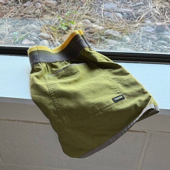Roscoe Pants - Roscoe Olive Green Women's Shorts with Yellow Accents